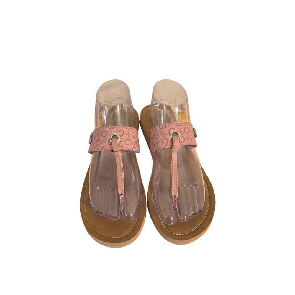 Guess pink strappy sandals thong flip flops flats shoes sz 7